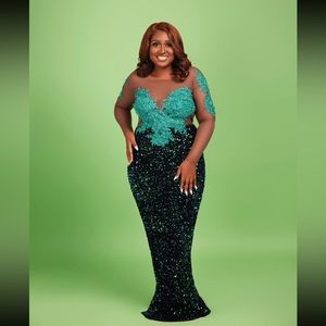 Customized Green Sparkle Dress